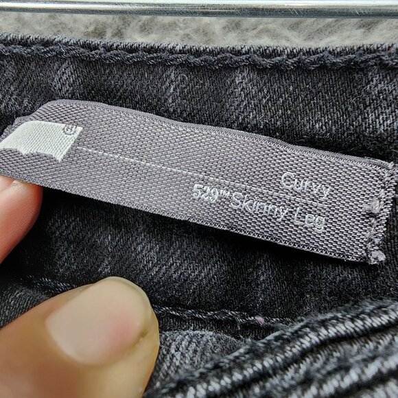 Levis Jeans Womens 14 529 Black Stretch Mid Rise Curvy Skinny Leg *GUC* - Picture 4 of 12